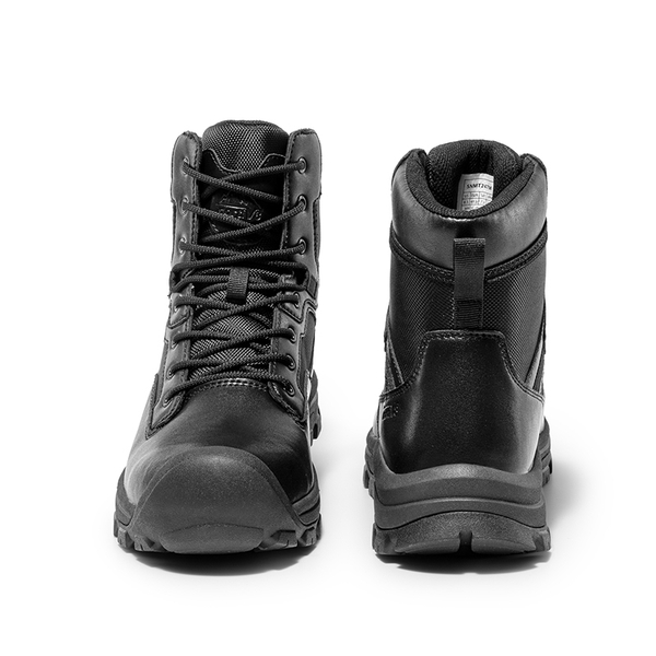 Men's Cap-Toe Waterproof Tactical Work Boots - BLACK - 6